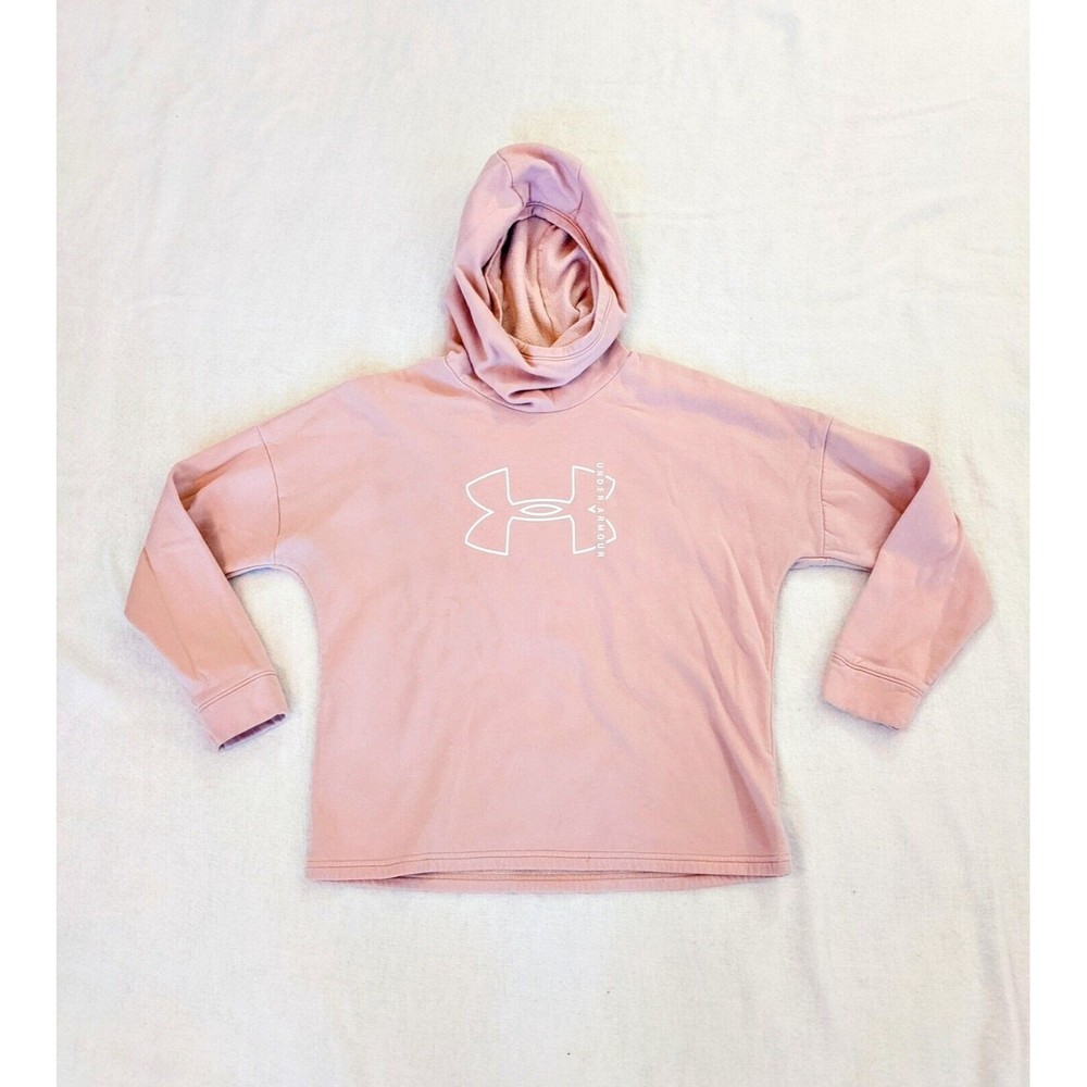 Under Armour Sweatshirt Pink Cowl Neck Pullover Loose Fit Hoodie Women's Large